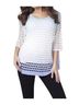 Angel Multi Color Open Stitch Tunic Top in Blue Multi Size M - photo 2
