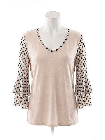 Angel Polkadot Sleeve Top in Sand (view 1)