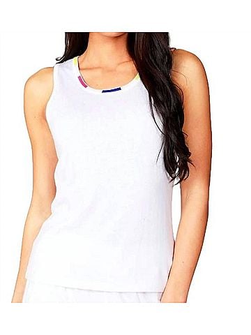 Angel Crew Neck Tank in White/Multi (view 2)