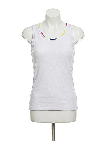 Angel Crew Neck Tank in White/Multi (view 1)