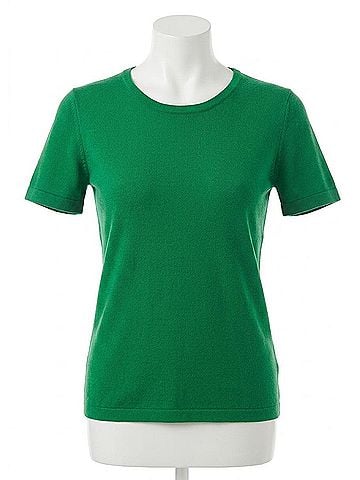Angel Short Sleeve Crew-Neck Shell Top in Green (view 1)
