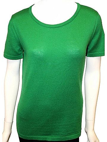 Angel Short Sleeve Crew-Neck Shell Top in Green (view 2)