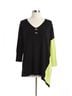 Angel Solid Multi Color Neon Panel Slit Oversize Tunic in Black/Lime Size M - photo 1