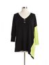 Angel Solid Multi Color Neon Panel Slit Oversize Tunic in Black/Lime Size 1X - photo 1