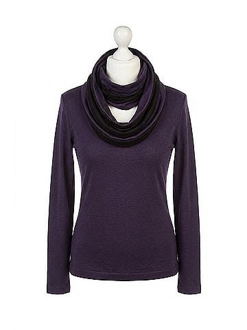 Angel Long Sleeve Scoop Neck Top in Plum (view 1)