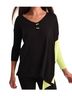 Angel Solid Multi Color Neon Panel Slit Oversize Tunic in Black/Lime Size XL - photo 2