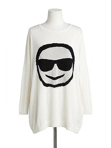 Angel Cool Shade Emoji Top in Stone/Black (view 1)