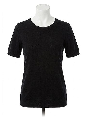 Angel Short Sleeve Crew-Neck Shell Top in Black (view 1)