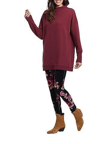 Tribal Tribal Ottoman Knit Tunic in Rubywine (view 2)