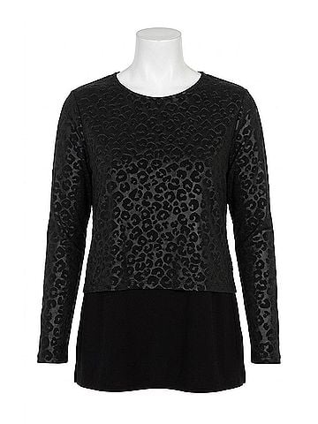 Sympli Go To Crop Top in Black Animal (view 1)