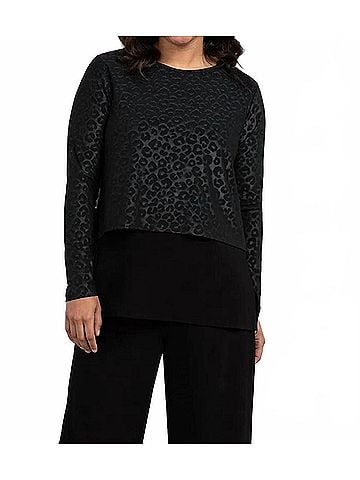 Sympli Go To Crop Top in Black Animal (view 2)