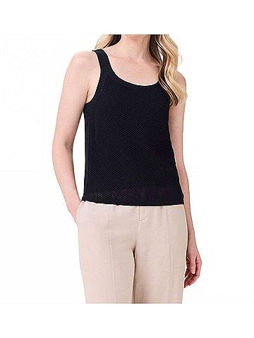 Nic + Zoe Mesh Stitch Tank in Black Onyx (view 2)