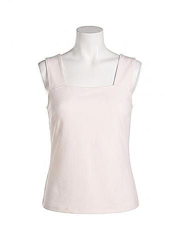 Frank Lyman Design Squareneck Solid Tank in Off White (view 1)