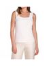 Frank Lyman Design Solid Brown Squareneck Solid Tank in Off White Size 14 - photo 2