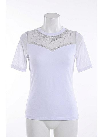 Frank Lyman Design Short Sleeve Knit Top in White (view 1)