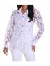 Frank Lyman Design White Button Down Printed Blouse in White/Black Size 12 - photo 2