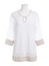 Sympli White Mesh Keyhole Tunic in White Size 6 - photo 1