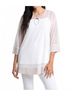 Sympli White Mesh Keyhole Tunic in White Size 6 - photo 2