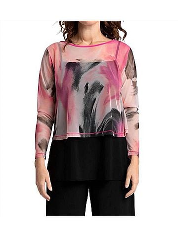 Sympli Mesh Go To Cropped T Top in Marble Print (view 2)