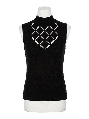 Frank Lyman Design Knit Sleeveless Top in Black (view 1)