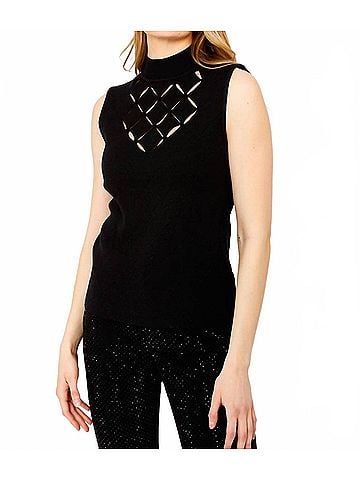 Frank Lyman Design Knit Sleeveless Top in Black (view 2)