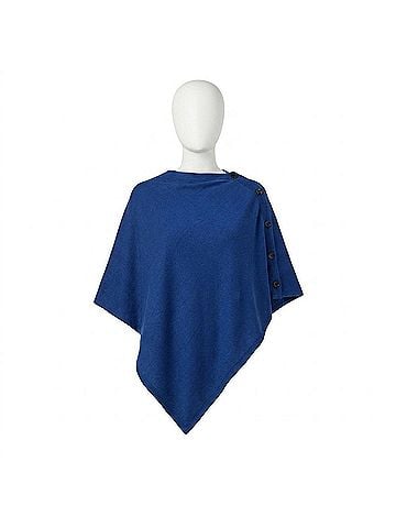 J'envie Luzern Side-Button Poncho in Ink (view 1)
