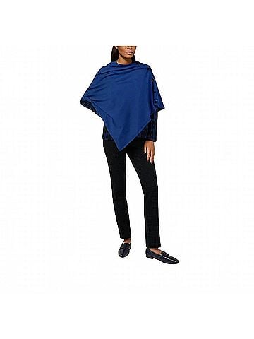 J'envie Luzern Side-Button Poncho in Ink (view 2)