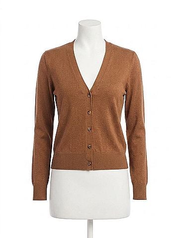 Fifteen Twenty Lacey V Neck Cardigan in Mocha (view 1)
