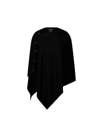 J'envie Women's The Luzern Side-Button Poncho Top in Black (view 1)
