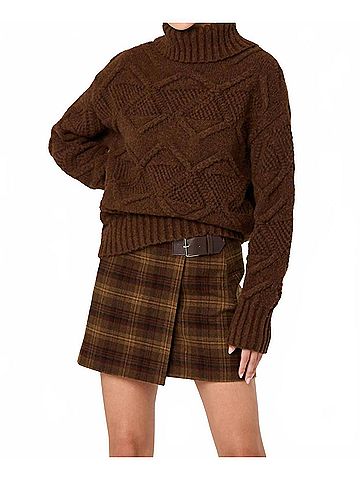 Astr Janeth Sweater in Brown (view 2)
