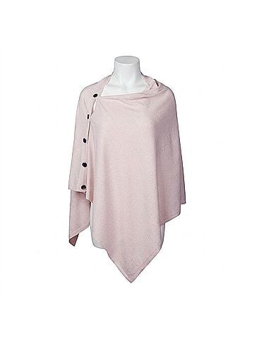 J'envie Women's Luzern Side-Button Poncho in Pale Pink (view 1)
