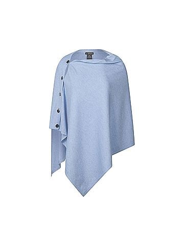 J'envie Women's Luzern Side-Button Poncho in Sky (view 2)