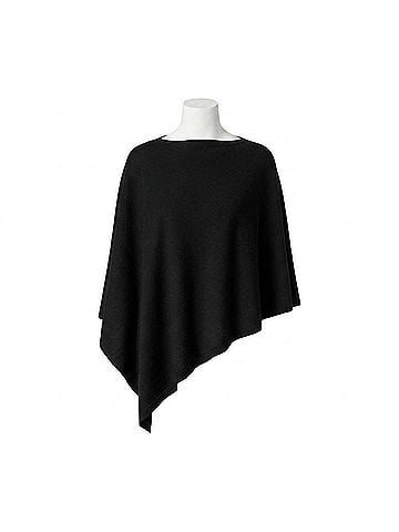 J'envie Toscana Elbow Length Pullover Poncho in Black (view 1)