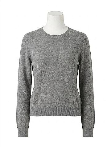 Minnie Rose Supima Long Sleeve Crew Top in Ash Grey (view 1)