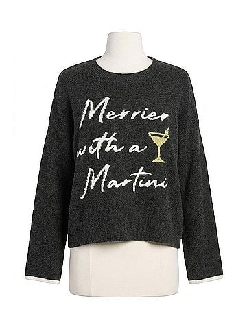 P.J. Salvage Merrier With A Martini Sweater in Black (view 1)