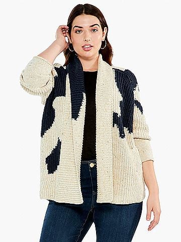 Nic + Zoe Bold Comfort Cardigan - Plus in Neutral Multi (view 2)