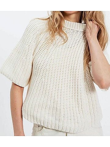 Free People Amy Sweater Tee in White (view 2)