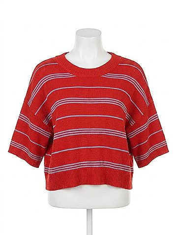 Entro Poppy Striped Sweater in Red (view 1)