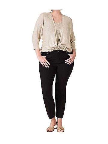 Nic + Zoe Subtle Sparkle 4-Way Cardigan in Brown Rice (view 2)