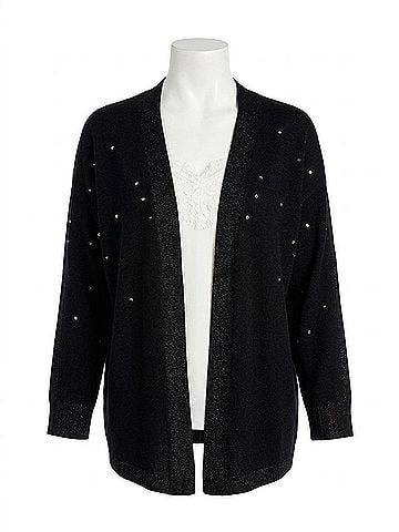 Nic + Zoe Twinkle Cardigan in Black (view 1)