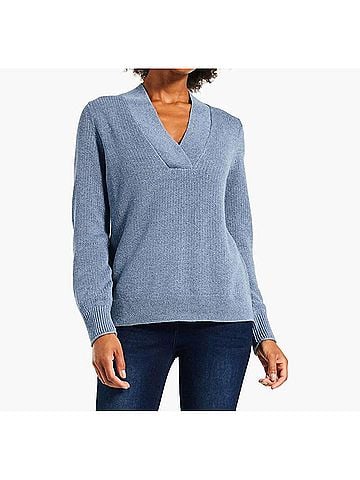 Nic + Zoe Deep Dive Sweater in Blue Waves (view 2)