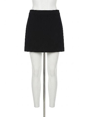 French Connection Ennis Satin Flared Skirt in Black (view 1)