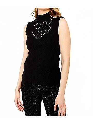 Frank Lyman Design Knit Sleeveless Top in Black (view 2)