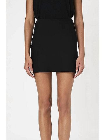 French Connection Ennis Satin Flared Skirt in Black (view 2)
