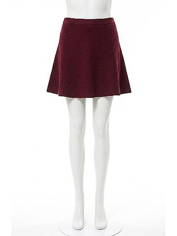 French Connection Vhari Knit Mini Skirt in Cabernet (view 1)