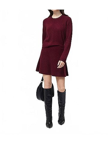 French Connection Vhari Knit Mini Skirt in Cabernet (view 2)