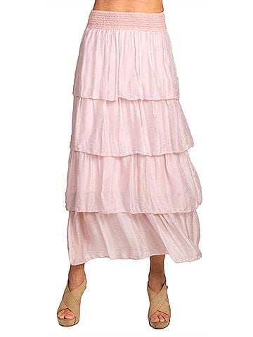 GiGi Moda Carrie Ruffled Maxi Skirt in Pink (view 2)
