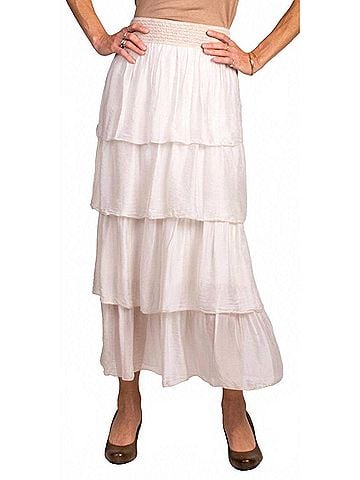 GiGi Moda Carrie Ruffled Maxi Skirt in Beige (view 2)