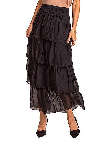 GiGi Moda Carrie Ruffled Maxi Skirt in Black (view 2)