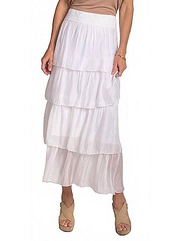 GiGi Moda Carrie Ruffled Maxi Skirt in White (view 2)